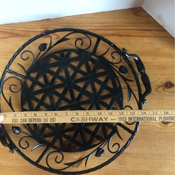 Metal Floral Decorative Tray - Picture 6 of 7